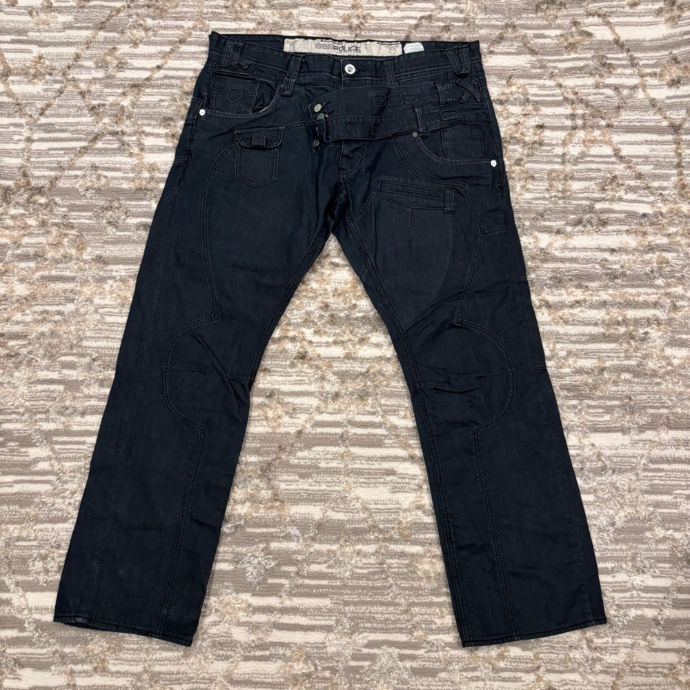 Vintage 883 Police Jeans Men’s 38x32 Y2K Baggy Wide Leg Zipper Multi Pocket Rare